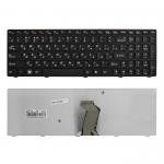 Клавиатура для ноутбука Lenovo IdeaPad Y570 RU черная с черной рамкой Совместимые артикулы: KB-101599 Y570-RU MP-10K5 25011789 MP-10K53SU-686 25-011731 25-011789 25011731 T2T7-RU 9Z